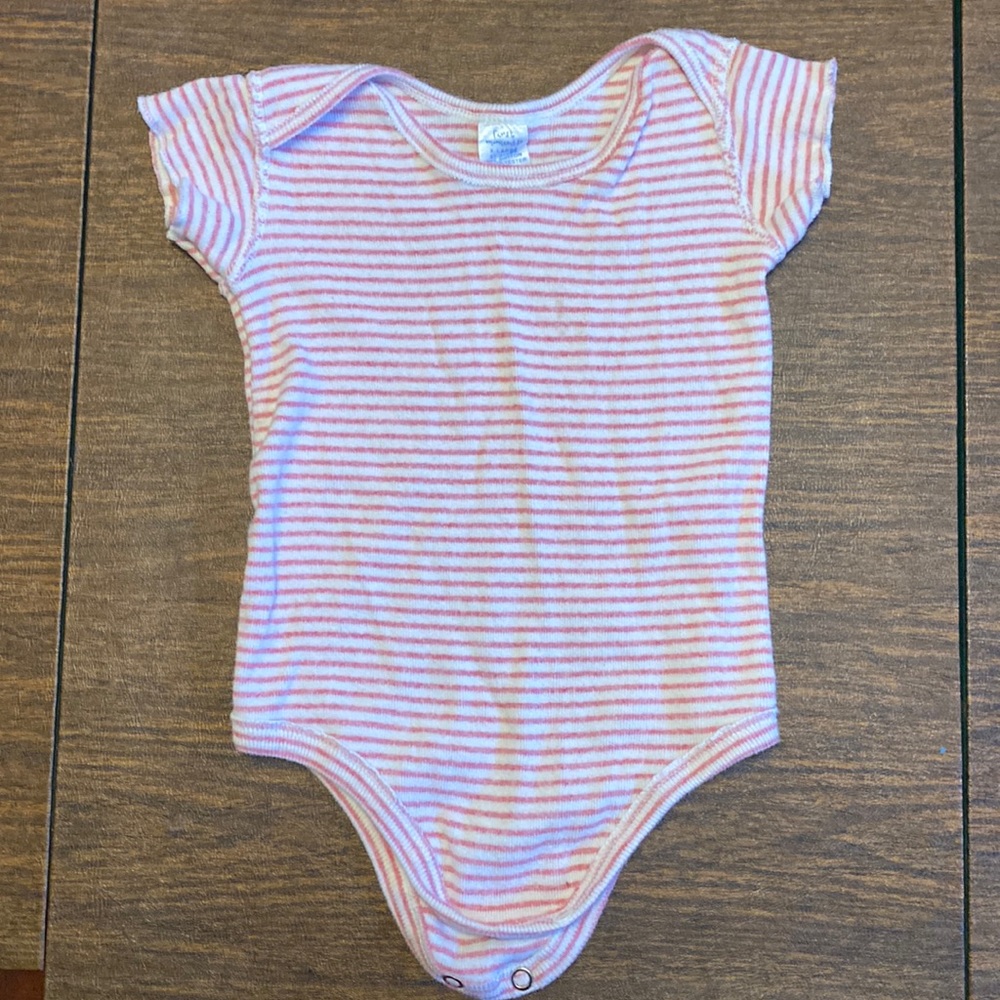 First Impressions Onesie, XL, 27-32 pounds. Pink white stripe. So cute